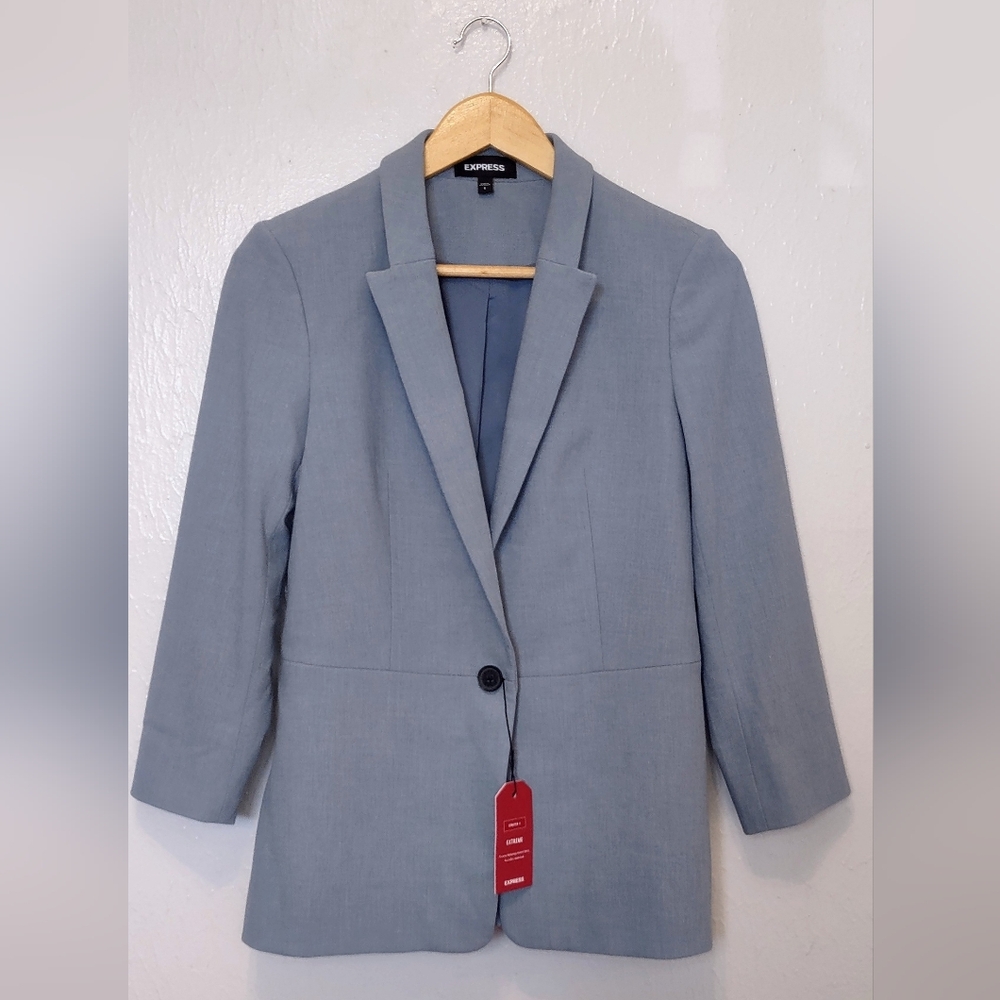 Express Slate Blue Stretch + One Button Bracelet … - image 13